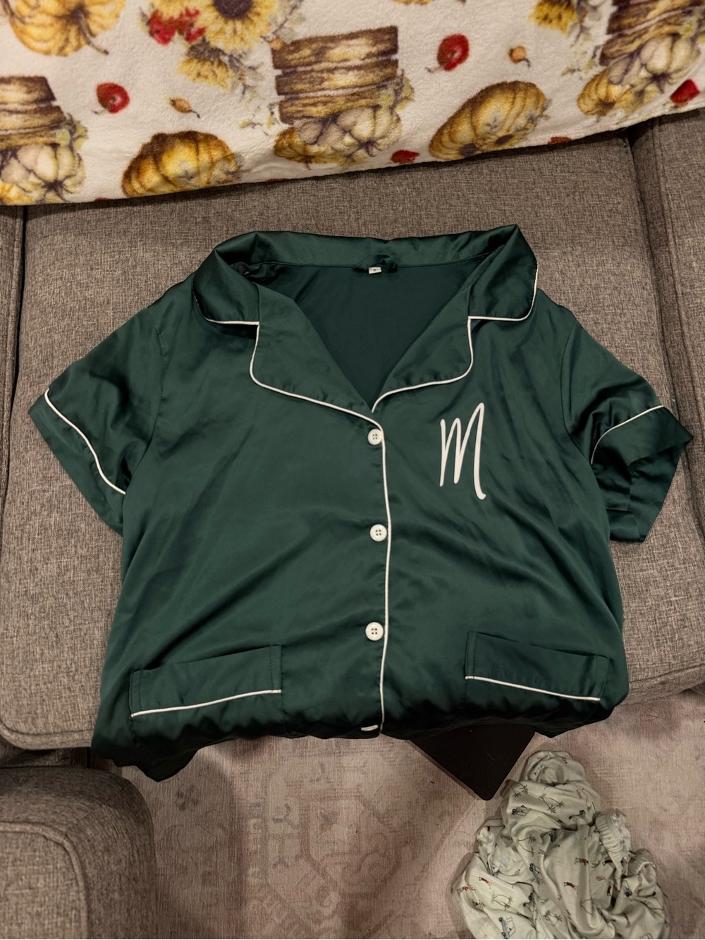 Satin Green PJ Set